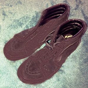 Black hightop Vans (velvet)